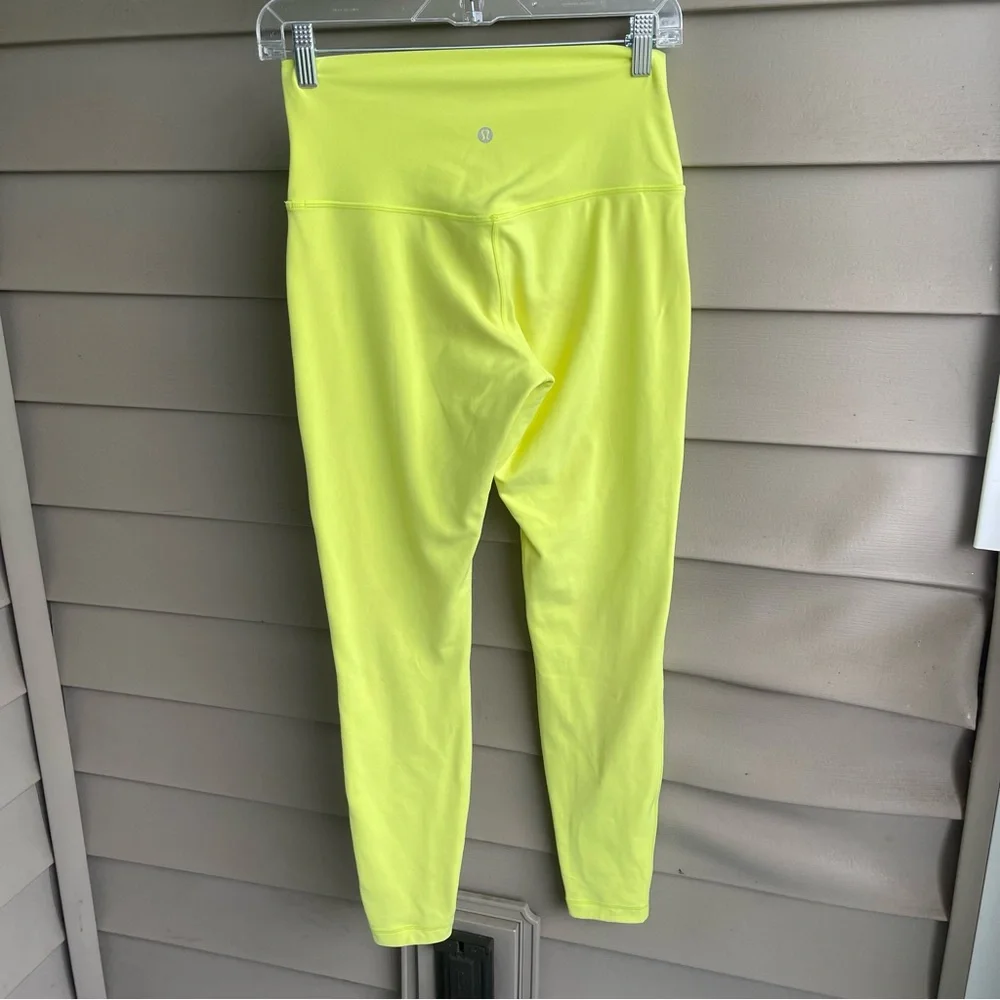 Lululemon Align High Rise Pant 27” size 8‎ Neon Yellow Serpentines Athleisure